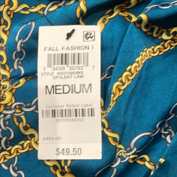 Teal Chain Print halter - Picture 6 of 6